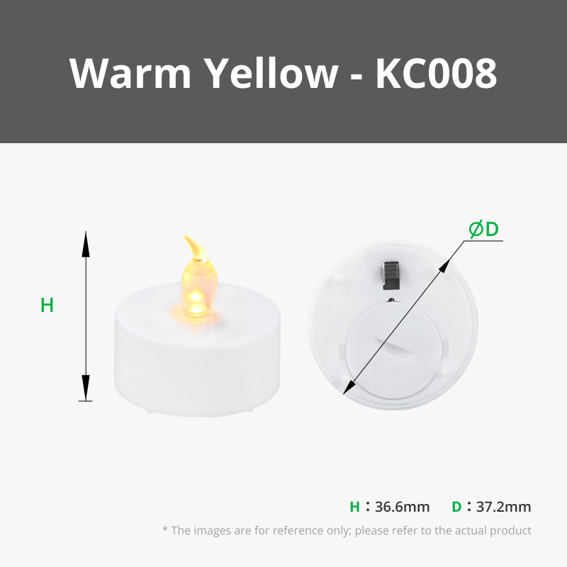 LED Flame Tea Light Candle Set Warm Yellow (12pcs)