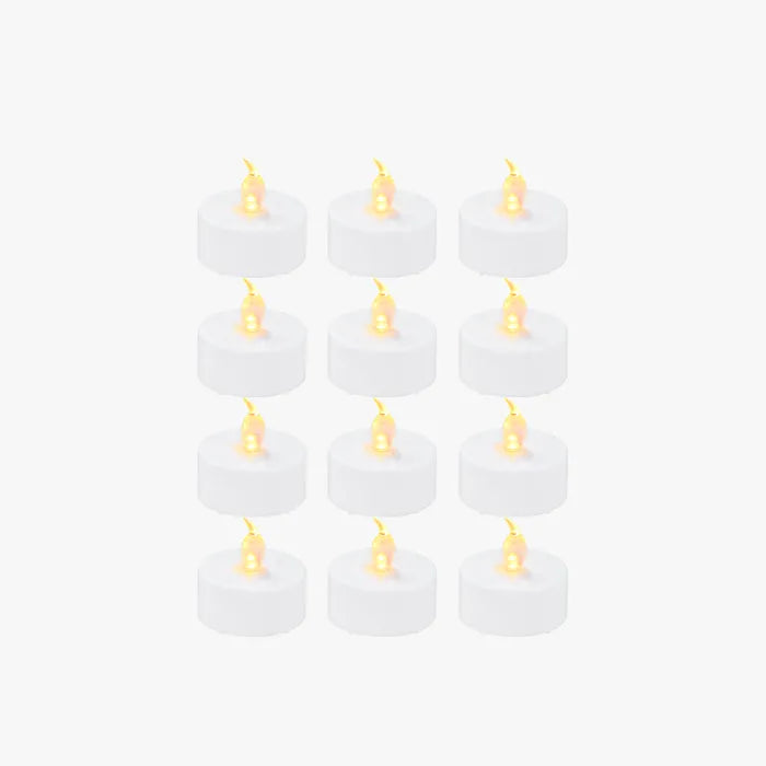 LED Flame Tea Light Candle Set Warm Yellow (12pcs)