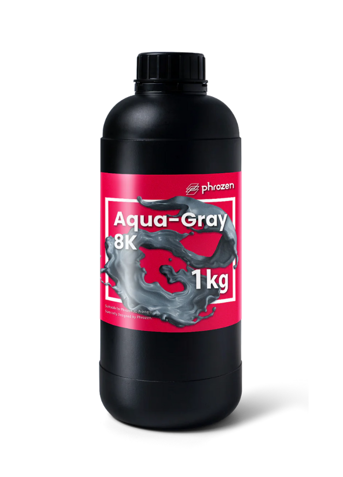 Phrozen Aqua-Gray 8K 1kg resin bottle - premium gray photopolymer for detailed prints